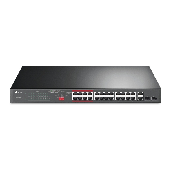 24-Port 10/100Mbps + 2-Port Gigabit Unmanaged PoE+ Switch 1