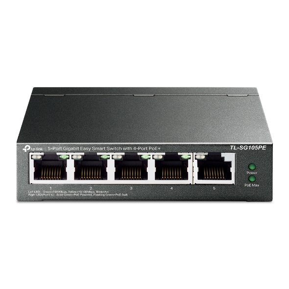 5-Port Gigabit Easy Smart PoE Switch  with 4-Port PoE+ 1