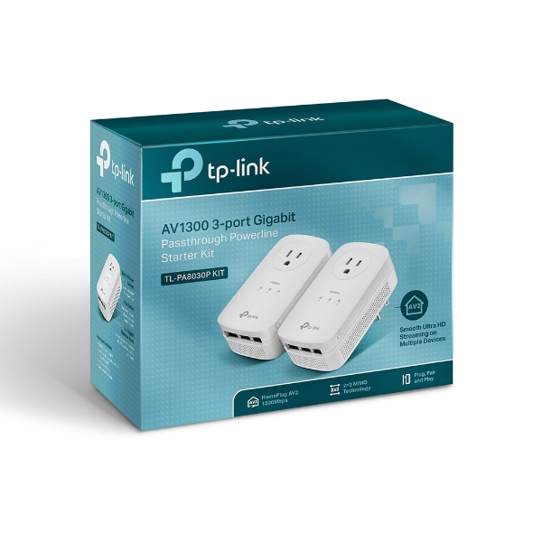 TP-LINK Av1200 Gigabit Passthrough Powerline Starter Kit for sale online