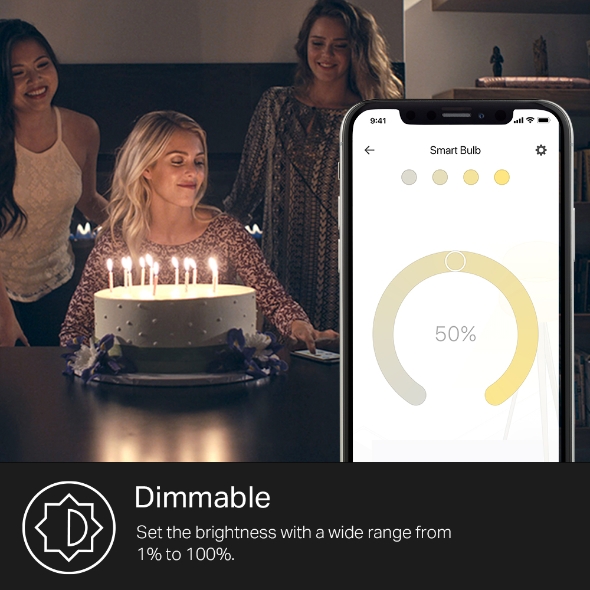 Kasa Smart Light Bulb, Dimmable