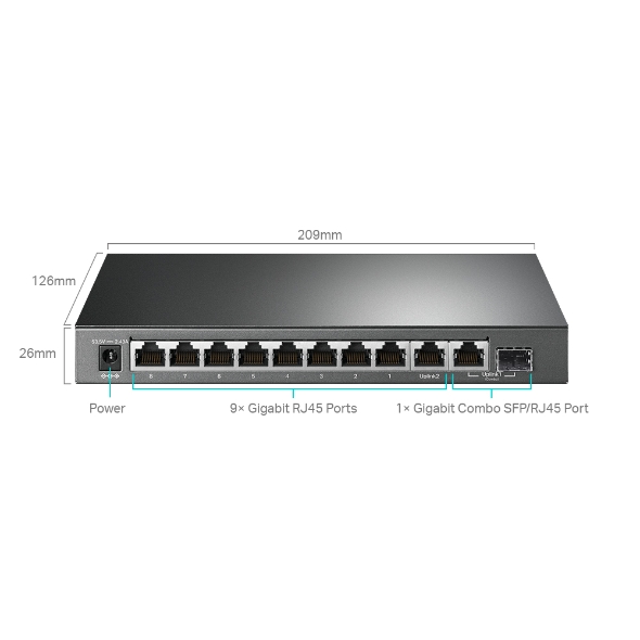 10-Port Gigabit Easy Smart Switch <br> with 8-Port PoE+