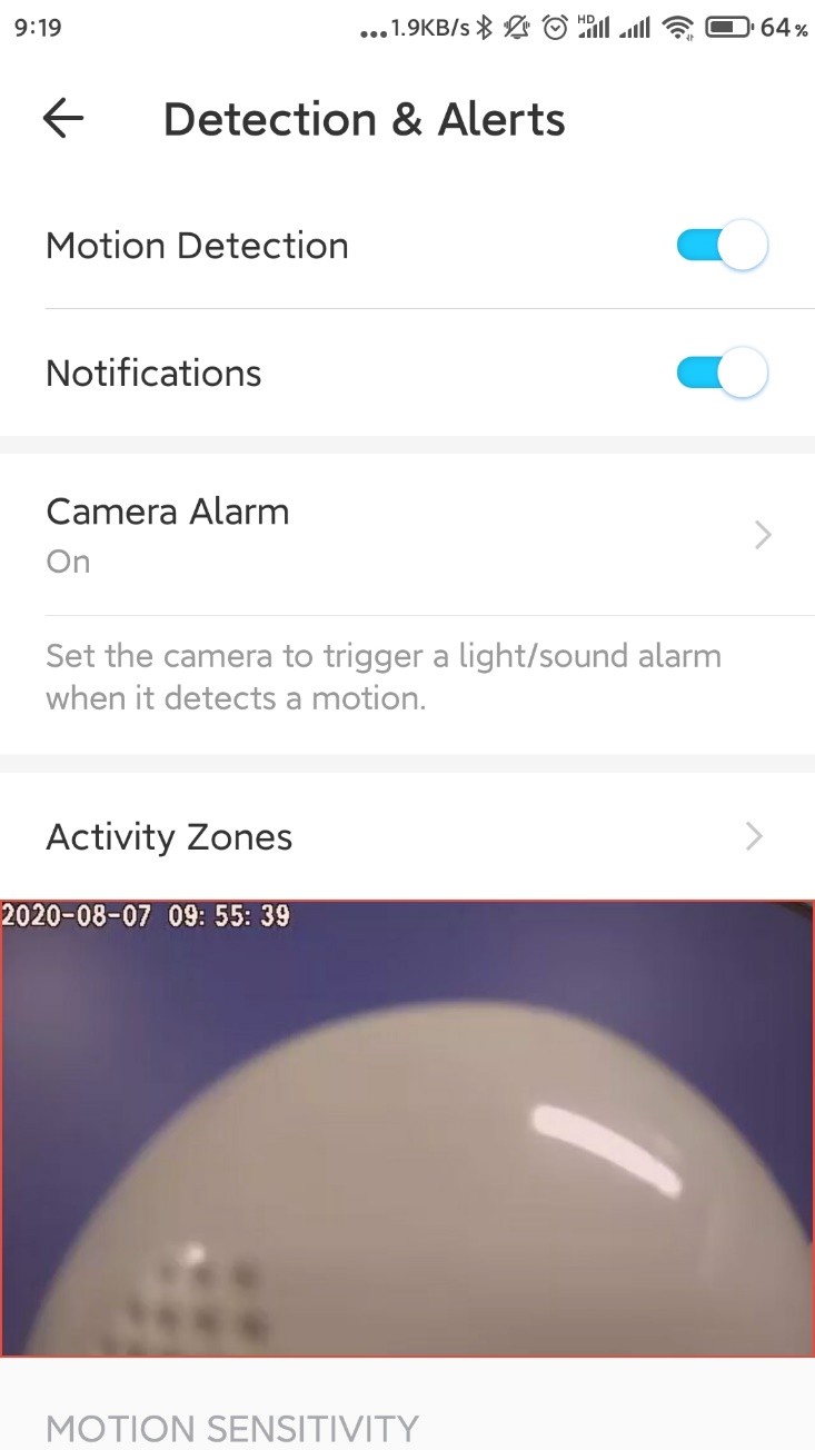 tp link camera motion detection