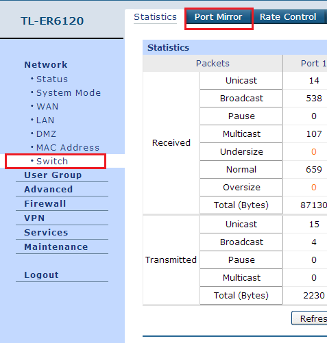 How to configure Port Mirror on TP-Link routers