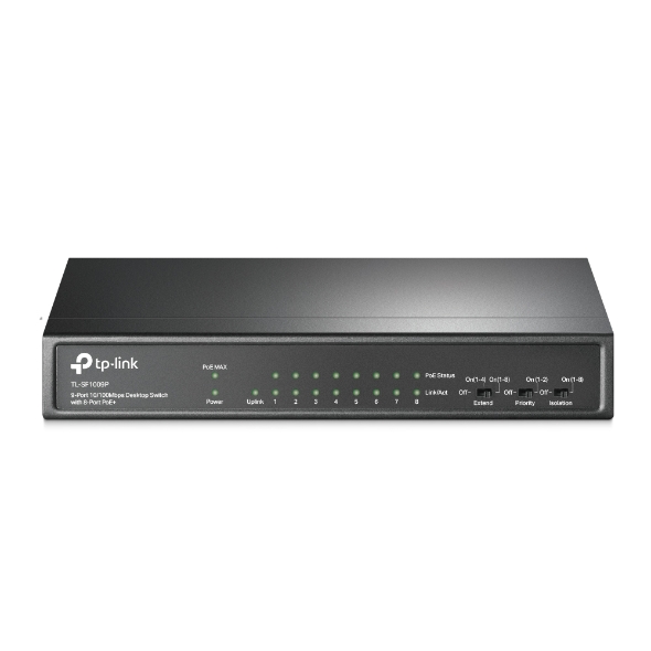 9-Port 10/100Mbps Desktop Switch with 8-Port PoE+ 1