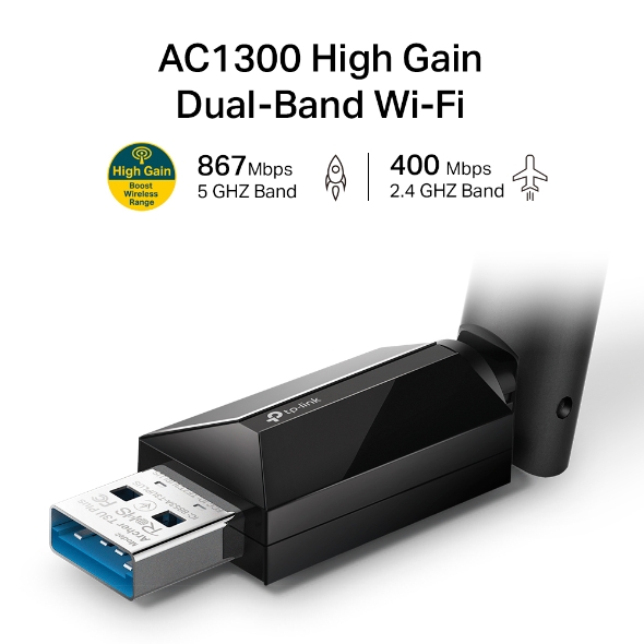 Archer T3U Plus | AC1300 High Gain Wireless Dual Band USB Adapter