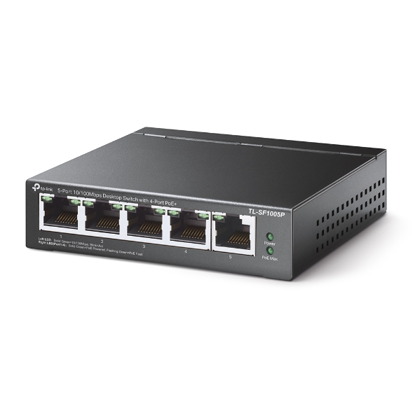 TL-SF1005P  5-Port 10/100Mbps Desktop Switch with 4-Port PoE+