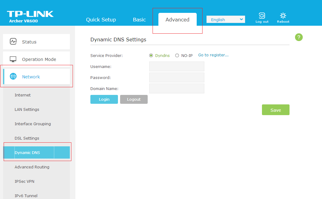 How to set up Dynamic DNS feature on TP-Link Modem Routers (new logo)