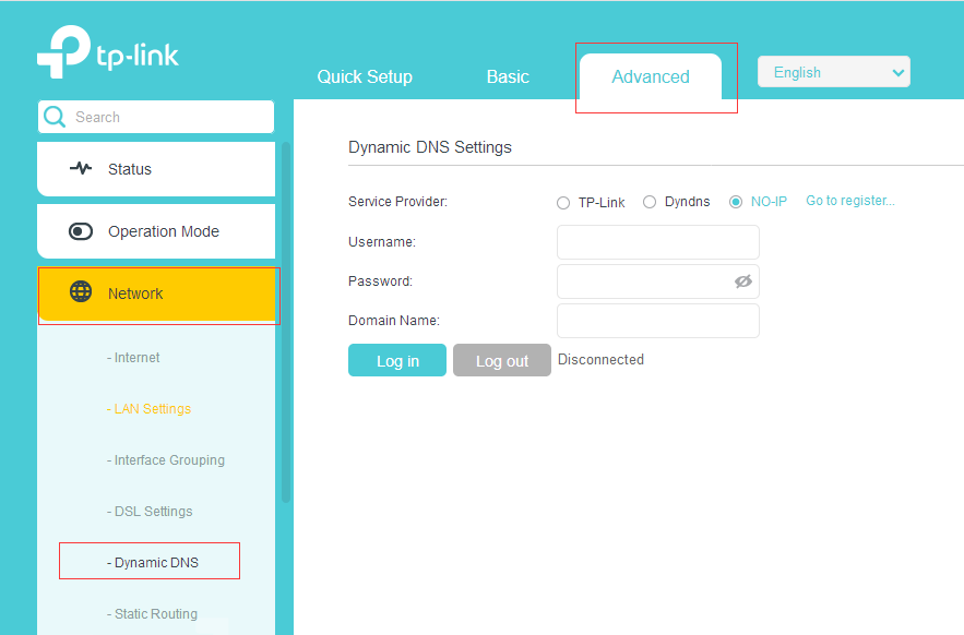 How to set up Dynamic DNS feature on TP-Link Modem Routers (new logo)