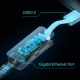 Adaptateur USB 3.0 vers Ethernet Gigabit RJ45 4