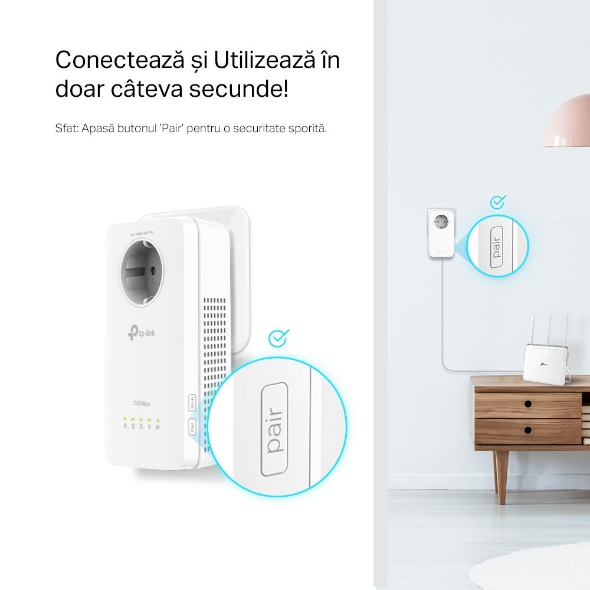 Kit Wi-Fi AV1300 Gigabit Powerline Passthrough 6
