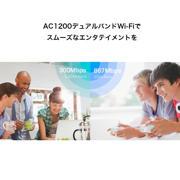 AC1200 MU-MIMO ギガビット 無線LANルーター 867Mbps+300Mbps 4
