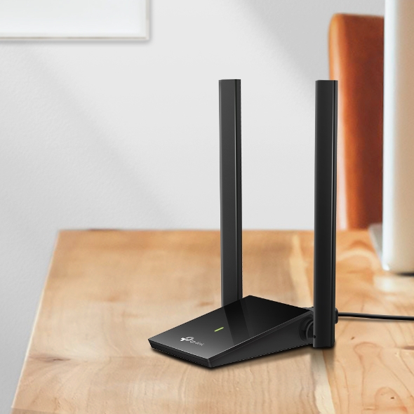 Двухдиапазонный USB‑адаптер высокого усиления с поддержкой Wi-Fi AC1300 и двумя антеннами 9