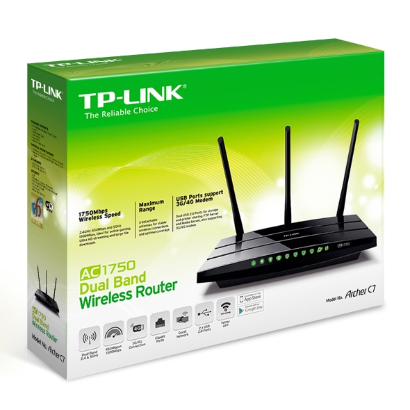 tp-link WiFi Router AC1750 Wireless Dual Band Gigabit (Archer C7),  Router-AC1750