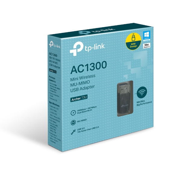 Archer T3U Plus, AC1300 High Gain Wireless Dual Band USB Adapter