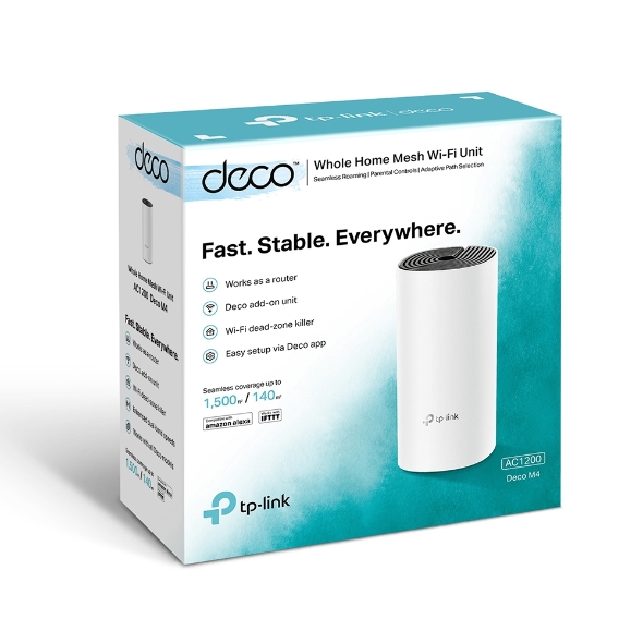  TP-Link Deco Whole Home Mesh WiFi Router – Dual Band Gigabit  Wireless Router, Supports Beamforming, MU-MIMO, IPv6 and Parental Controls,  Up to 2,000 sq. ft. Coverage(Deco M4 1-Pack) (Renewed) : Electronics