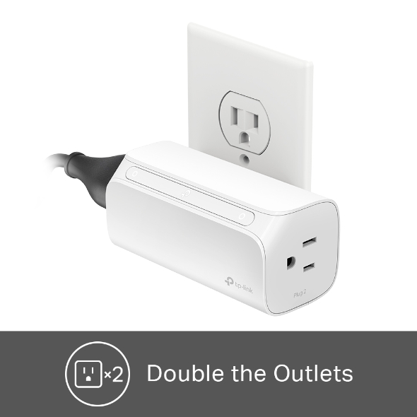 TP-Link Kasa Outdoor Wi-Fi Smart Plug - 2 Outlets - Black