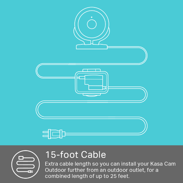 Ka200e Kasa Cam Outdoor Extension Cable Tp Link