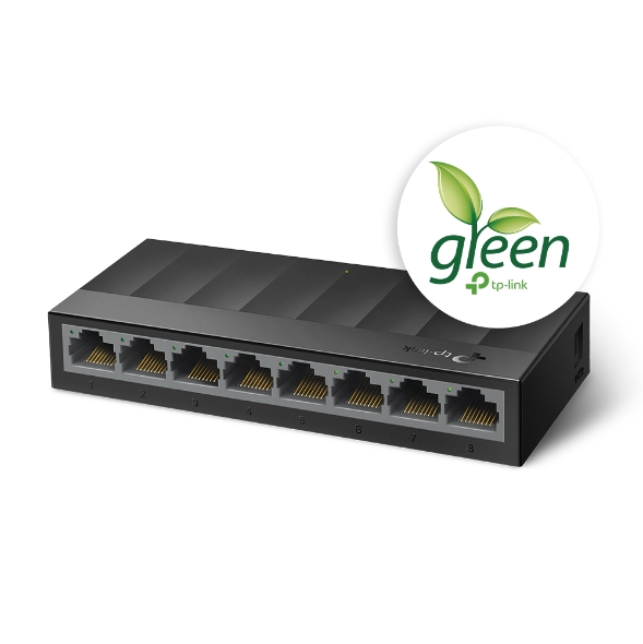 TP-Link LS108G - Switch 8 Puertos (10/100/1000) Switch Ethernet Gigabit,  Carcasa metálica, Ultraligero con Super disipación de calor, Ahorro de