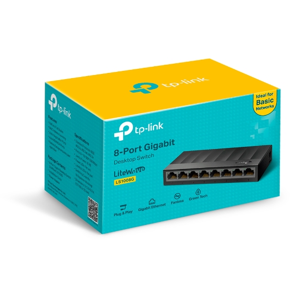 8 Port 10G Web Smart Switch, 8 x 10G RJ-45 Ports, 160Gbps Bandwidth,  Support VLAN, QoS, LACP, 10G/5G/2.5G/1000M/100M Auto-Negotiation, 10  Gigabit