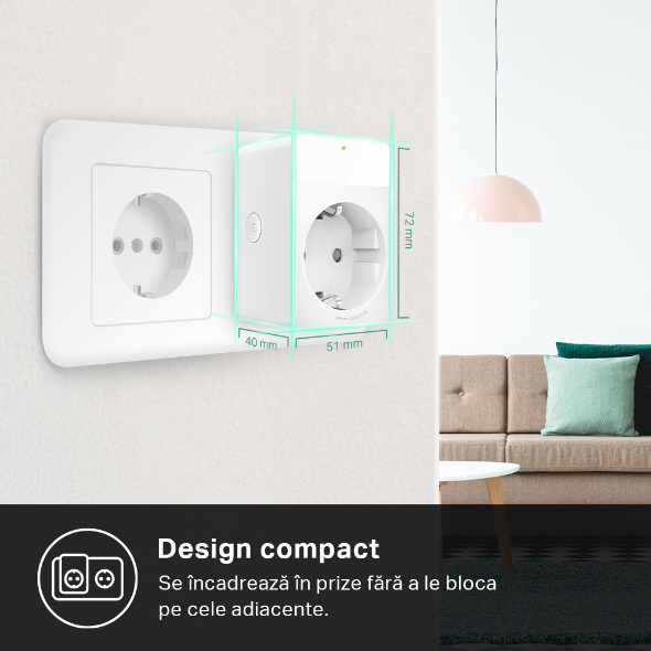 Kasa Mini Priză Wi-Fi Smart cu monitorizarea consumului de energie 6