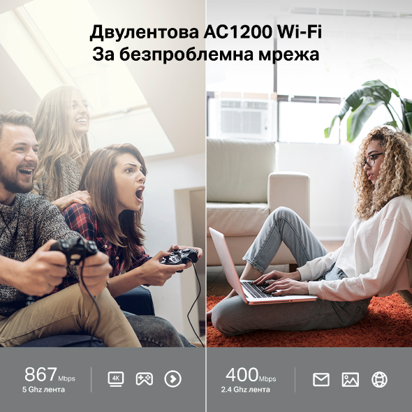Безжичен двулентов Gigabit рутер с MU-MIMO и Beamforming 4