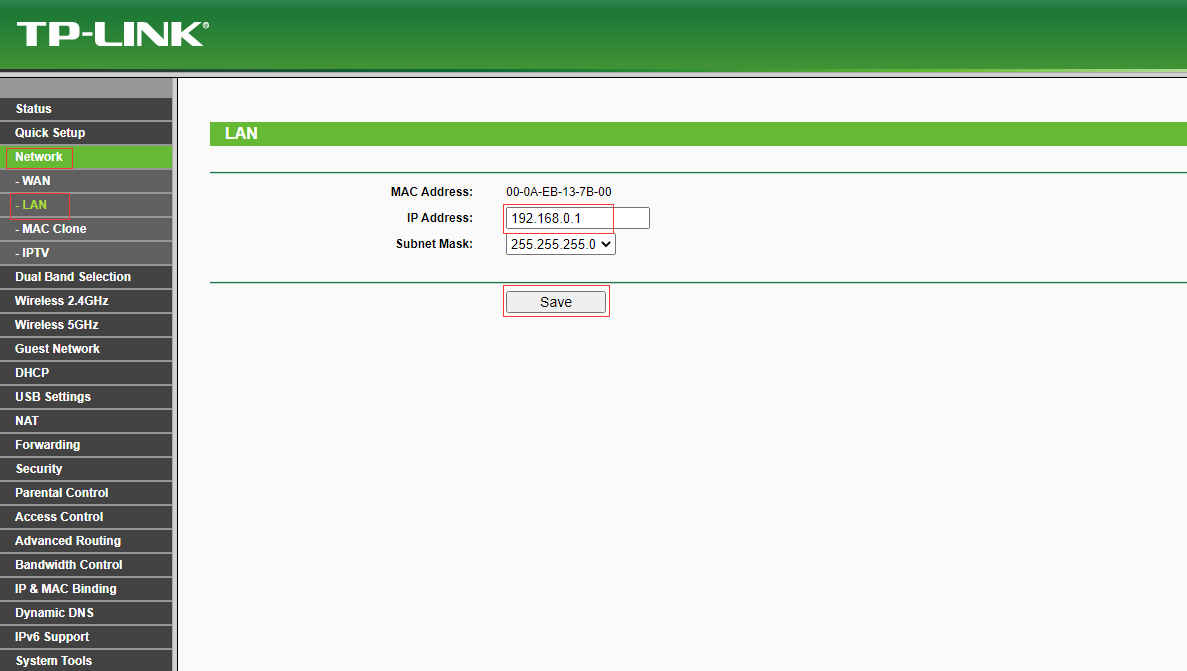 router configuration ip