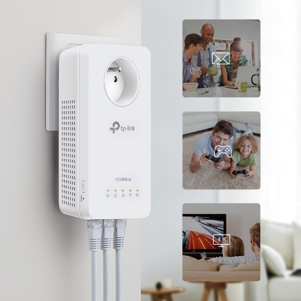 Kit CPL AV1300 Gigabit WiFi AC avec prise gigogne 7