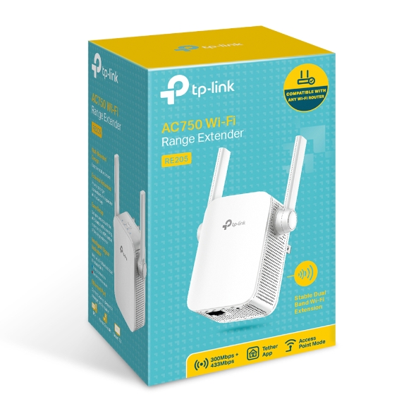 TP-Link Extensor WiFi AC750 (RE215), cubre hasta 1500 pies cuadrados y 20  dispositivos, repetidor inalámbrico de doble banda para el hogar