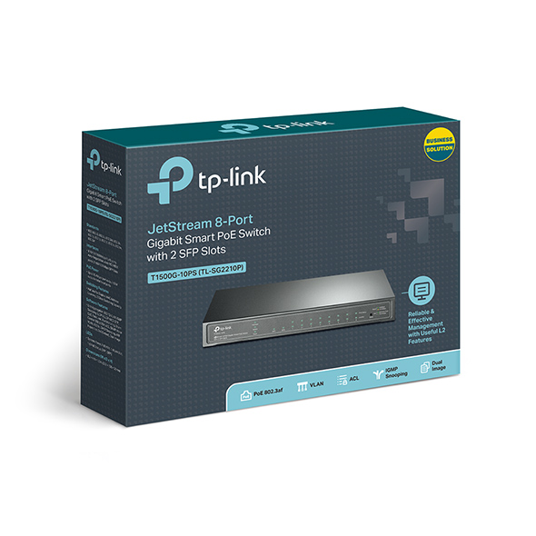 TP-Link JetStream 8-Port Gigabit Smart PoE+ Switch with 2 SFP Slots