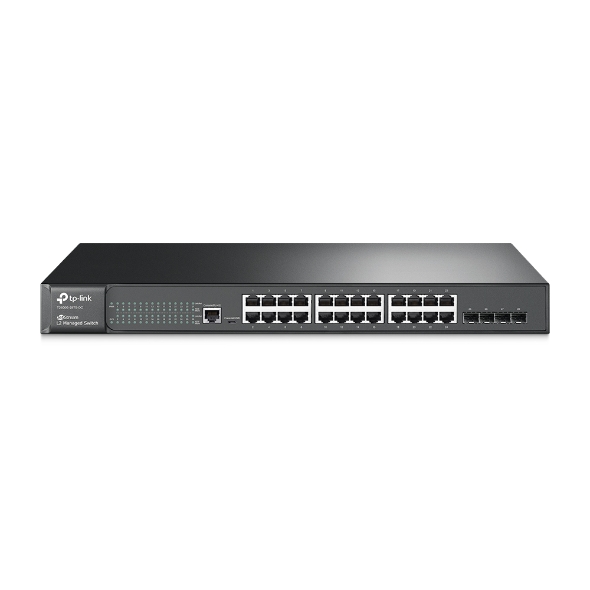 JetStream 24-Port Gigabit L2 Managed Switch with 4 SFP Slots and DC Power Supply 1