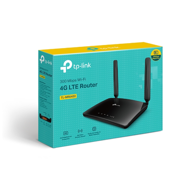 TP-Link TL-MR6400 Router 4G LTE inalámbrico N 300Mbps, módem 4G