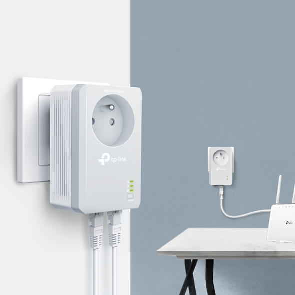 Kit de 2 CPL AV600 2 ports Ethernet avec prise gigogne 4