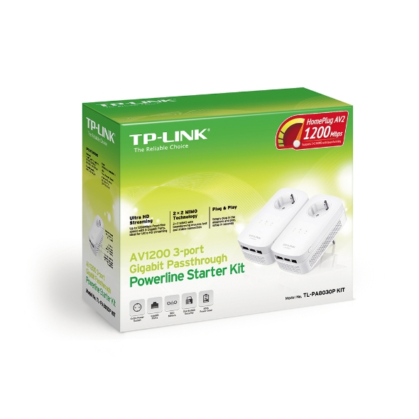 Kit de Adaptadores Powerline AV1300 con Puertos Gigabit y Enchufe Incorporado 8