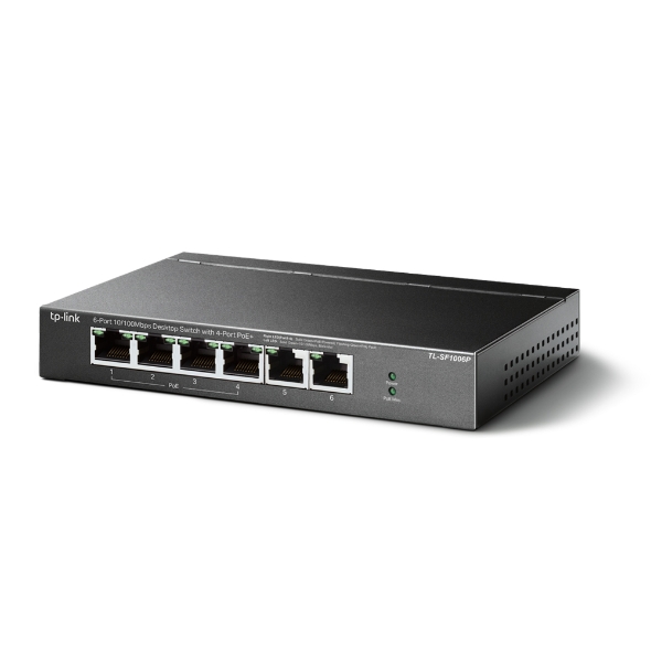 TP-Link 8 Port Fast Ethernet 10/100Mbps PoE Switch | 4 PoE Ports @66W |  Desktop | Plug & Play | Sturdy Metal w/Shielded Ports | Fanless | Plug and