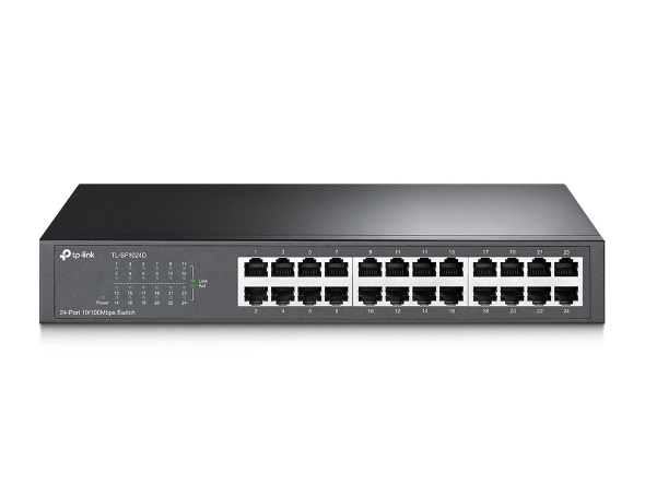 Switch De 24 puertos Fast Ethernet de escritorio y para montaje en rack  1