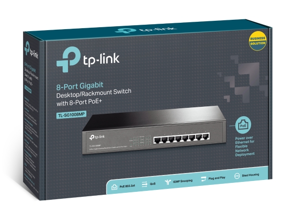 TL-SG1008MP Switch Gigabit PoE+ no administrable de 8 puertos 10/100/1000  Mbps y 8 puertos PoE para escritorio - Switches - Camaras de Seguridad Y  Control de Acceso