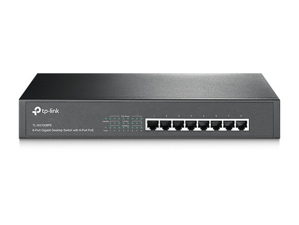 Gigabit desktop/rackmount switch met 8 aansluitingen met PoE 1