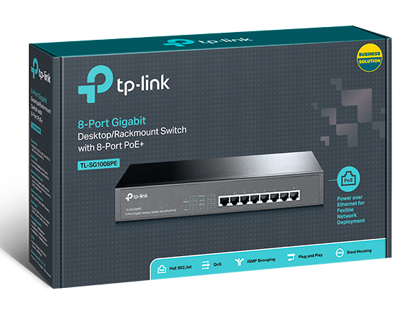 TL-SG1008PE | 8-Port Gigabit Desktop/Rackmount Switch with 8-Port