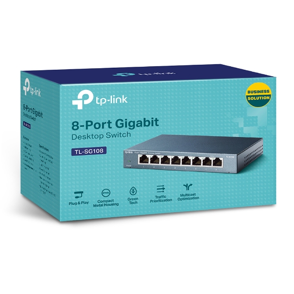 8-Port Gigabit Ethernet Desktop Network Switch 5v DC Lan Hub 10/100/1000  Mbps