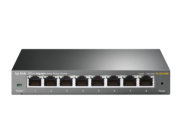 TP-Link TL-SG108E Unmanaged PRO Switch, 8 Puertos Gigabit inteligente,  Plug&Play, Carcasa de Metal, VLAN, QoS, Software de Gestión Inteligente  Fácil