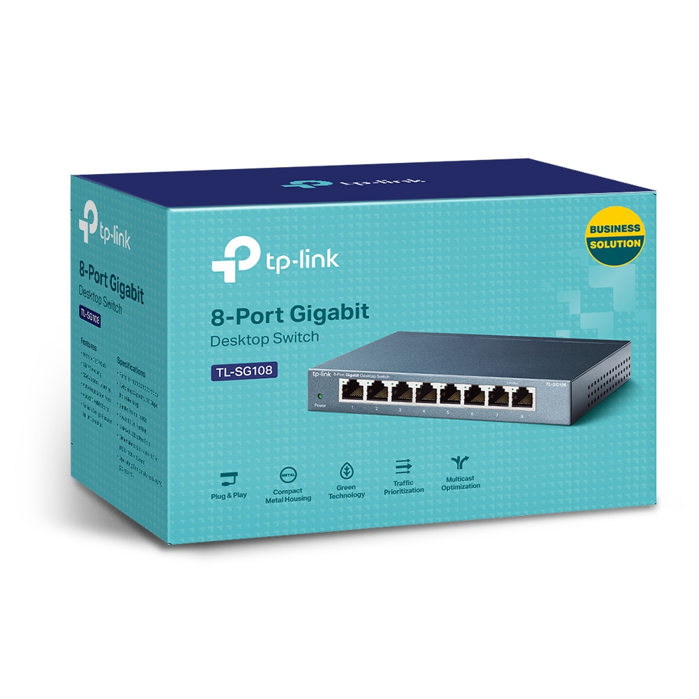 Switch PoE Imou SF110P-65 – 8 Porte 10/100 Mbps + 2 Uplink, Non Gestito, Alimentazione PoE Fino A 250m, Metallo, Per Videosorveglianza IP