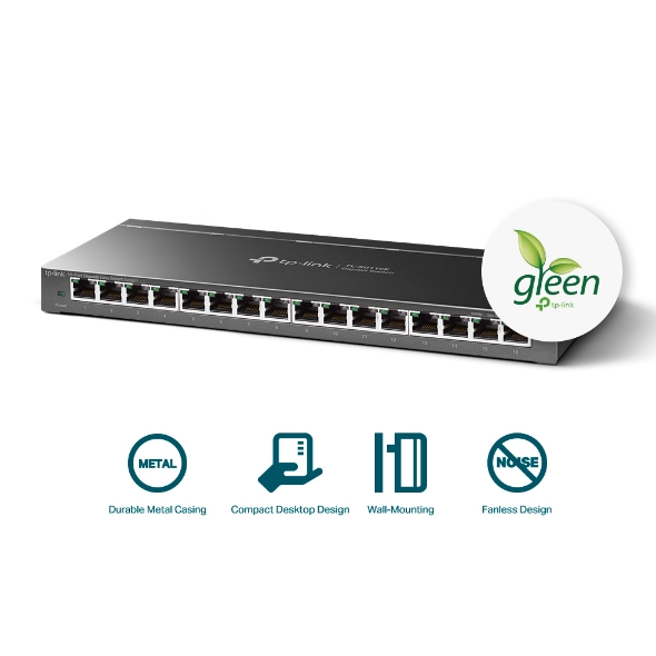  TP-Link TL-SG1024, 24 Port Gigabit Ethernet Switch, Plug and  Play, Sturdy Metal w/Shielded Ports, Rackmount, Fanless, 3 Year  Manufacturer Warranty