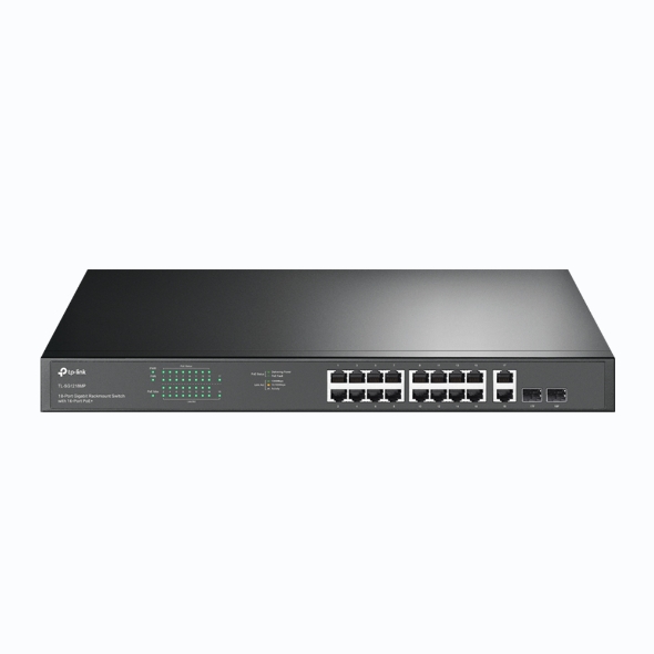 Switch no administrable de 18 puertos Gigabit, con 16 puertos PoE+ 1