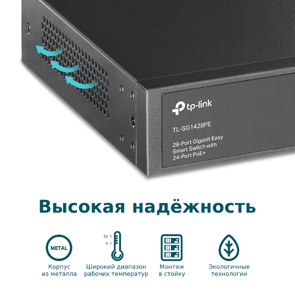 Easy Smart гигабитный коммутатор с 24 портами PoE+, 2 портами без РоЕ и 2 SFP слотами 7