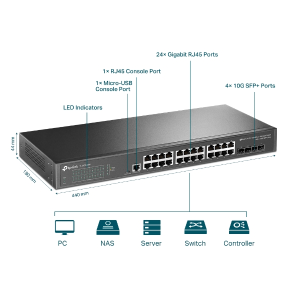 SWITCH ADMINISTRABLE TP-LINK TL-SG3428 24 PORTS