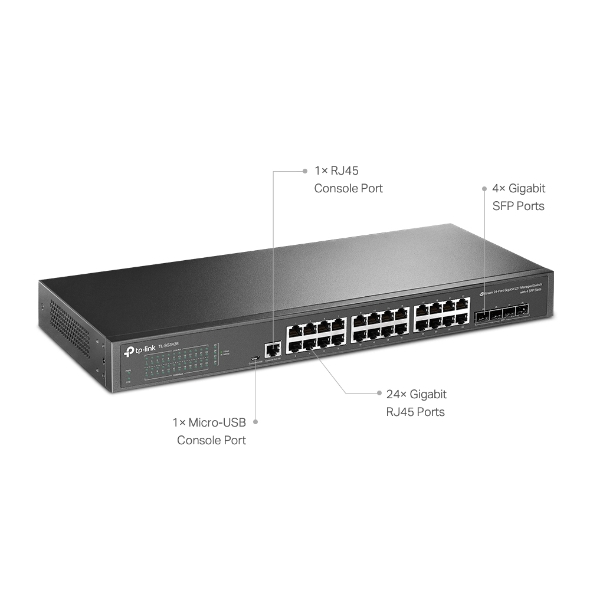 TP-Link Switch Gestionable L2+ Apilable de 28 Puertos Gigabit JetStream –  ITC Latam