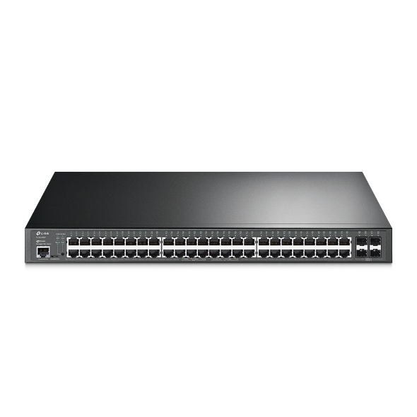 JetStream 52-Port Gigabit + 4-Port 10GE SFP+ L2+ Menedzselhető switch 48-Port PoE+ 1