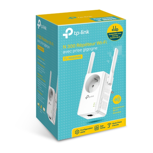 TL-WA865RE, Répéteur WiFi N 300 Mbps avec prise gigogne