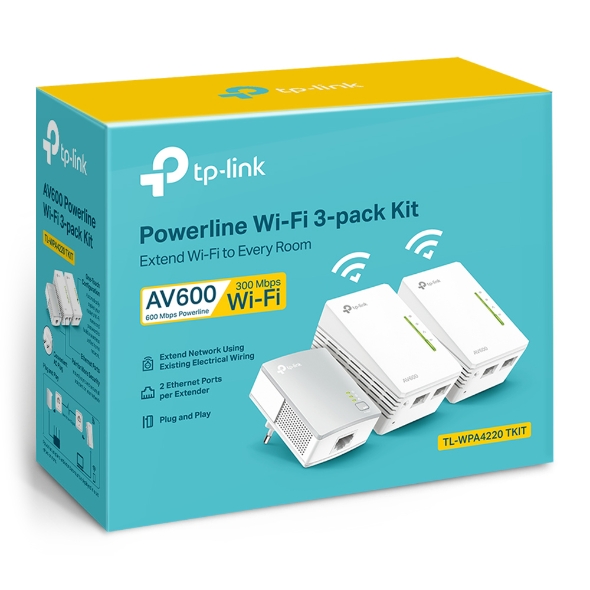 TP-Link Powerline WiFi Extender - Powerline Adapter with WiFi, WiFi Booster,  Plug & Play, Power Saving, Ethernet over Power, Expand both Wired and WiFi  Connections, AV600 (TL-WPA4220 KIT) 