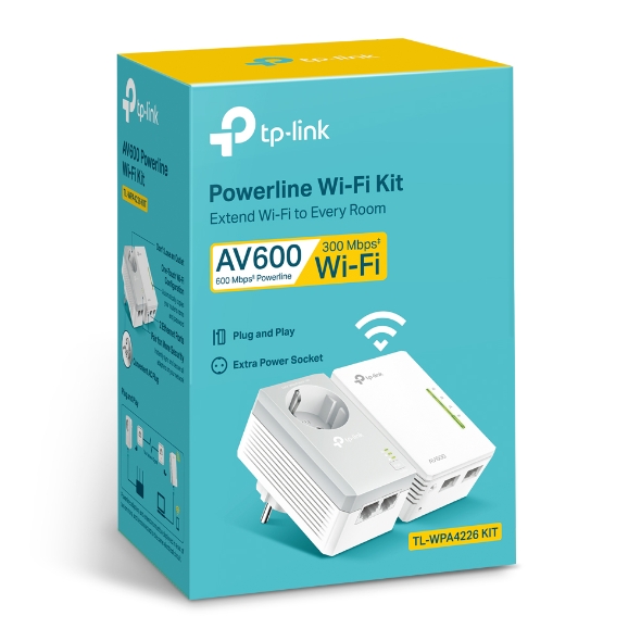 TPLINK Kit Extensor Powerline PLC WiFi AV600 a 300 Mbps wpa4226